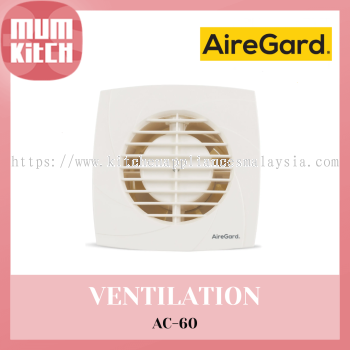 Airegard Air Ventilator 60cfm Wall/Glass Mounted AC60