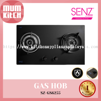 SENZ Gas Hob CRISTAL Anti-Dry Burning Technology Twin Burner SZ-GS6255