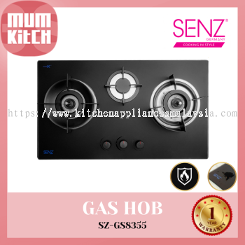 SENZ Gas Hob TRESOR Anti-Dry Burning Technology 3 Plate Burner SZ-GS8355