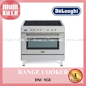 DeLonghi Dapur Memasak Atas Vitroseramik Dengan Ketuhar Elektrik Terbina Dalam DSC-95E