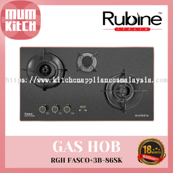 RUBINE Gas Hob 2 Burner Build-In Fasco Dritto Series RGH FASCO+3B-86SK