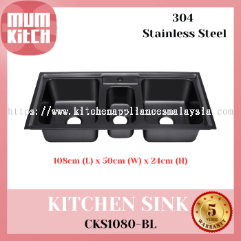 Cabana Kitchen Sink Top Mount Stainless Steel Sink CKS1080-BL