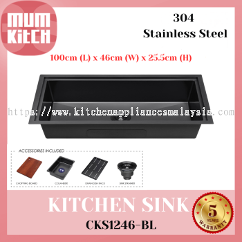 Cabana Multifunctional Kitchen Sink 304 Stainless Steel Undermount CKS1246-BL