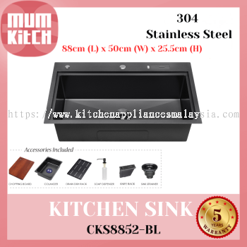 Cabana Dapur Sink Pelbagai Fungsi CKS8852-BL