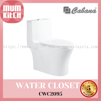 Cabana Kloset Air Seramik Satu Keping Dengan Sistem Bilas S Trap CWC2095