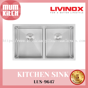 Livinox Sink Undermount 2 Bowls SUS 304 Steel LUS-9647