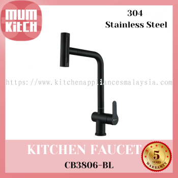 Cabana Kitchen Faucet Mixer Tap 4 Shower Mode Waterfall Shower 304 Stainless Steel CB3806-BL