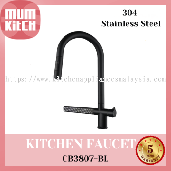 Cabana Kitchen Faucet Cold Tap Waterfall Shower Pull Out CB3807-BL