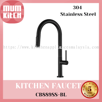 Cabana Kitchen Faucet Sink Tap Pillar Mounted Pull Out SUS304 CB889SS-BL