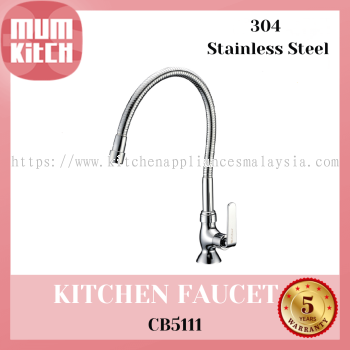 Cabana Kitchen Faucet Flexible Sink Tap Pillar Mounted 304 Stainless Steel CB5111