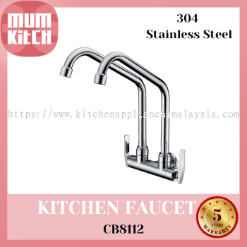 Cabana Kitchen Faucet Tap Wall Mounted Double Spout CB8112