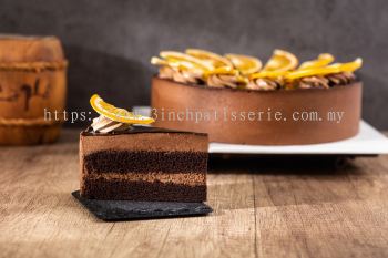 Dark Chocolate Mousse with Orange Cake