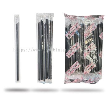 Straw 210mm x 8 mm (black)