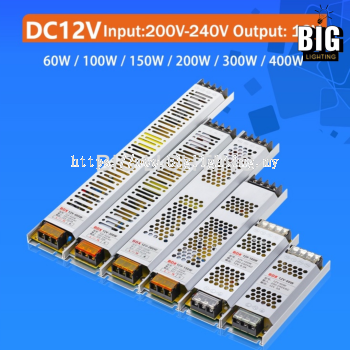 LED Strip Lighting Transformer 36W 60W 100W 150W 200W 300W 400W Slim Power Supply LED Strip DC12V DC24V Driver