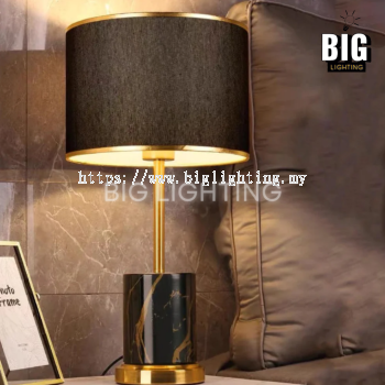 Black Marble Textured Contemporary Table Lamp