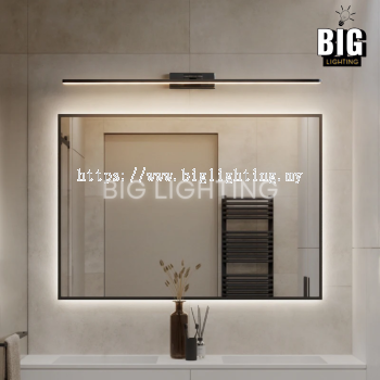 Contemporary Matte Black Vanity Fixture Mirror Front Light Led 3 Colors Bathroom Device Bath Makeup Wall Lamp Lampshade Color: Black D800mm, Color Temperature: 3 colors