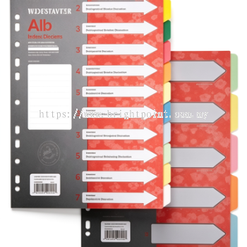 COLOUR CARD INDEX DIVIDER A4