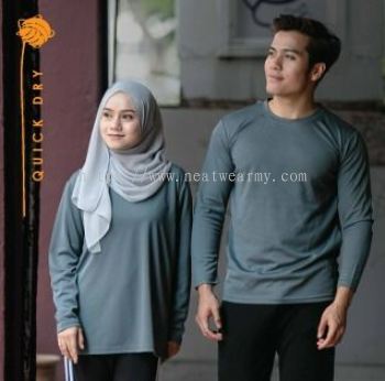 Unisex Microfibre Eyelet Long Sleeve T-Shirt