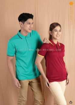 UNISEX CVC Tipped Collar & Cuff Polo Shirt