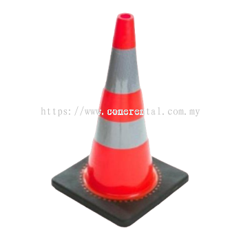 PVC Traffic Cones 750mm White / Black Rubber Base Rental