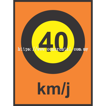 JKR Temporary Advance Warning Speed Limit 20,30,40,50,60,70,80 km/j For Rental
