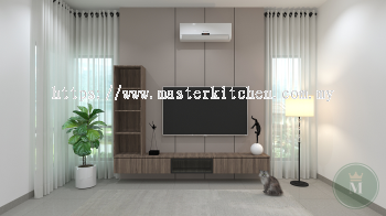 Customize Melamine Wall Mounted TV Cabinet with Multi-Layer Storage Cabinet 