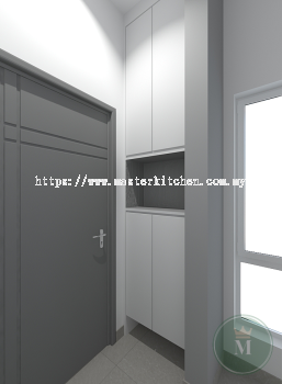 Customized Simple Melamine Tall 4 Doors Shoe Storage Cabinet