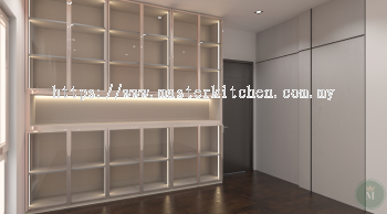 Custom Melamine Wardrobe with Display Cabinet 