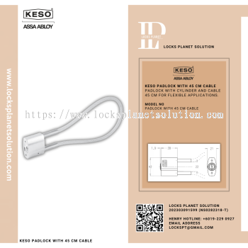 KESO PADLOCK WITH 45 CM CABLE