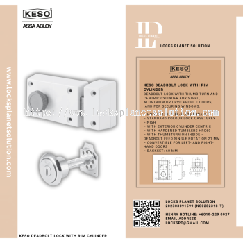 KESO DEADBOLT LOCK WITH RIM CYLINDER
