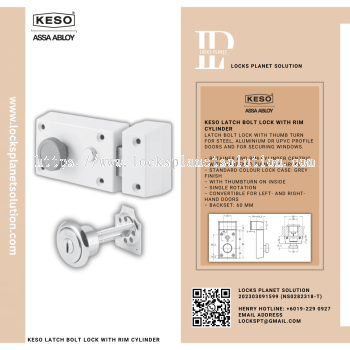 KESO LATCH BOLT LOCK WITH RIM CYLINDER