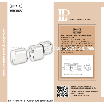 kESO THUMB TURN CLINDER OVAL SCANDINAVIAN