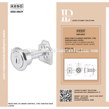 KESO RIM CYLINDER CENTRIC, FOR VARIOUS BOX LOCKS