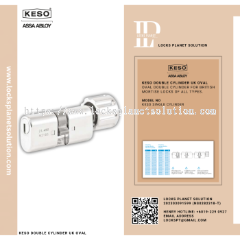 KESO DOUBLE CYLINDER UK OVAL