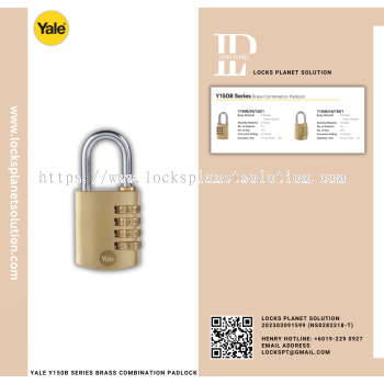 YALE Y150B SERIES BRASS COMBINATION PADLOCK