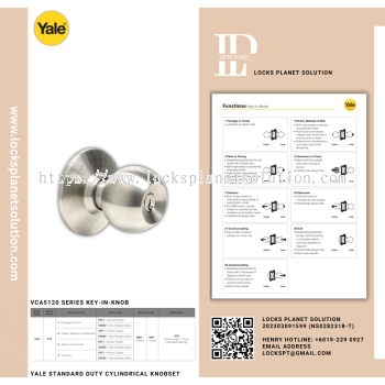 YALE STANDARD DUTY CYLINDRICAL KNOBSET