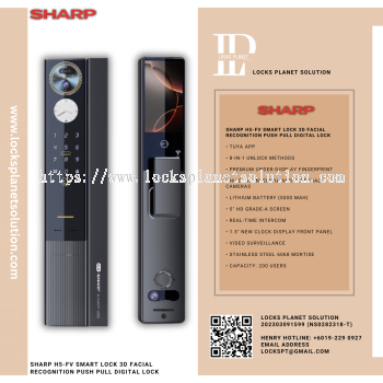 SHARP H5-FV SMART LOCK 3D FACIAL RECOGNITION PUSH PULL DIGITAL LOCK