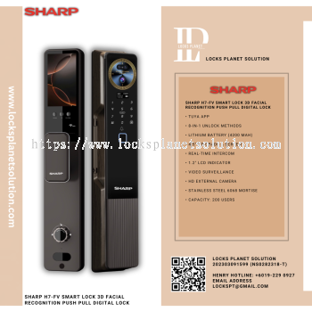 SHARP H7-FV SMART LOCK 3D FACIAL RECOGNITION PUSH PULL DIGITAL LOCK