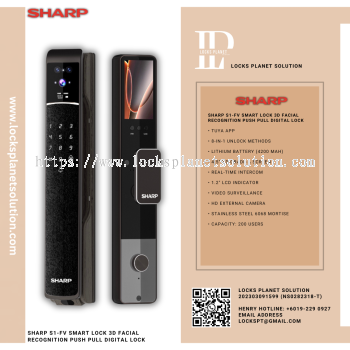 SHARP S1 - FV SMART LOCK 3D FACIAL RECOGNITION PUSH PULL DIGITAL LOCK
