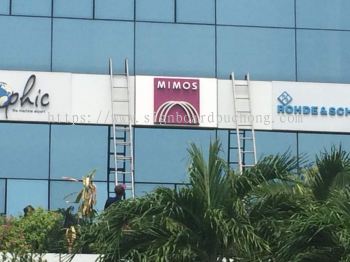 MIMOS  Stainless Steel 3D Box up lettering Signage Install At Penang 