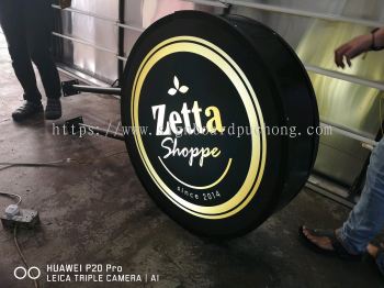 Zetta Cafe Round Shape Signboard at setia alam