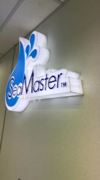 Seamster 3D acrylic LED box up signage / signboard design