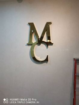 Mc stainless steel Glod 3D box up lettering Signage design , 3D signboard design at damansara Kuala Lumpur