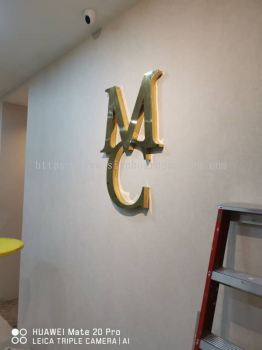 Mc stainless steel Glod 3D box up lettering Signage design , 3D signboard design at damansara Kuala Lumpur