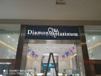 Diamon Platinum 3D acrylic box up LED lettering At sunway subang 