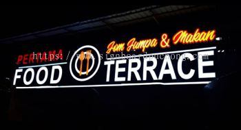 Food court Terrace 3D LED conceal Box up lettering Signage at Kuala Lumpur