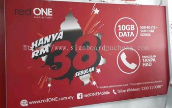 red one network sdn bhd LED fabric light box at tanjong karang 