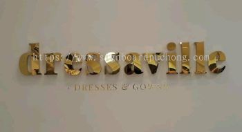 Dressaville Dresses & Gowns Stainless steel Gold coating 3D box up lettering indoor classic signage at kuchai lama oug puchong Kuala Lumpur