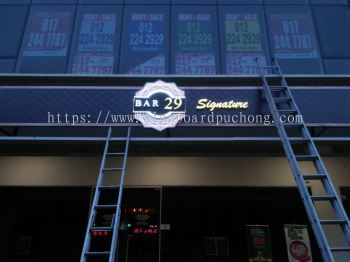 bar 29 3D led conceal box up lettering sigange at Bukit jalil Kuala Lumpur