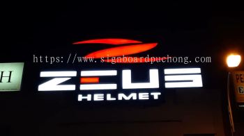 Zeus helmet 3D led conceal box up lettering sigange at kepong Kuala Lumpur